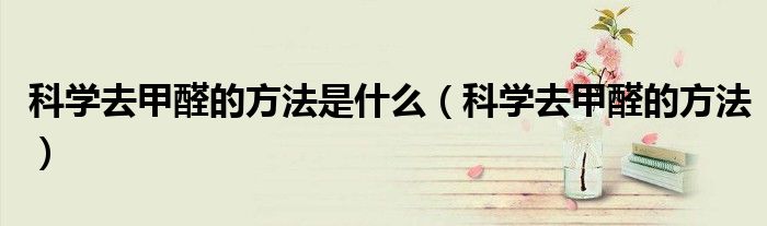 科學去甲醛的方法是什么（科學去甲醛的方法）