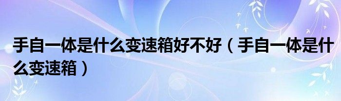 手自一體是什么變速箱好不好（手自一體是什么變速箱）
