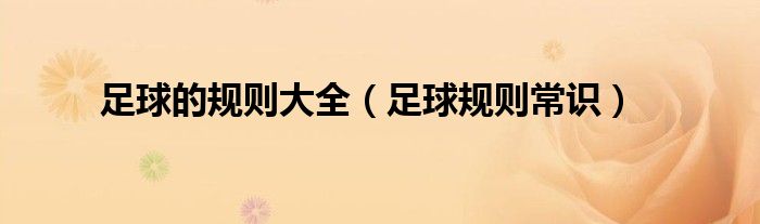 足球的規(guī)則大全（足球規(guī)則常識(shí)）