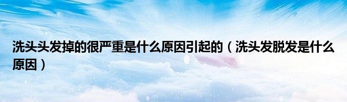 洗頭頭發(fā)掉的很嚴(yán)重是什么原因引起的（洗頭發(fā)脫發(fā)是什么原因）