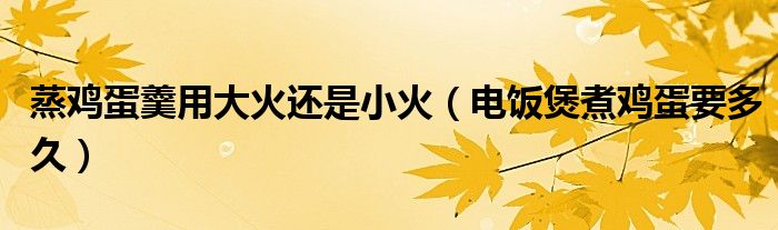 蒸雞蛋羹用大火還是小火（電飯煲煮雞蛋要多久）