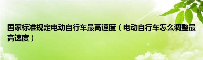 國家標(biāo)準(zhǔn)規(guī)定電動自行車最高速度（電動自行車怎么調(diào)整最高速度）
