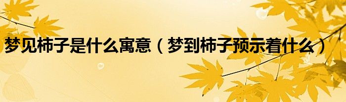 夢(mèng)見(jiàn)柿子是什么寓意（夢(mèng)到柿子預(yù)示著什么）