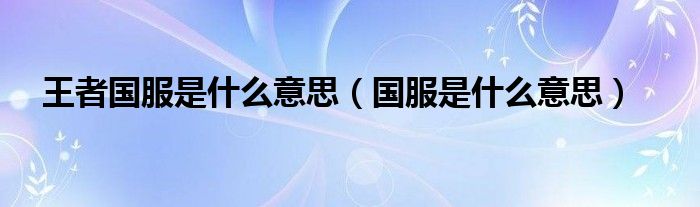 王者國(guó)服是什么意思（國(guó)服是什么意思）