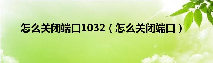 怎么關(guān)閉端口1032（怎么關(guān)閉端口）