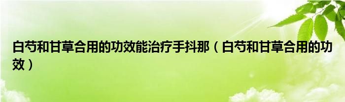白芍和甘草合用的功效能治療手抖那（白芍和甘草合用的功效）