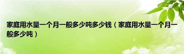 家庭用水量一個(gè)月一般多少噸多少錢（家庭用水量一個(gè)月一般多少噸）