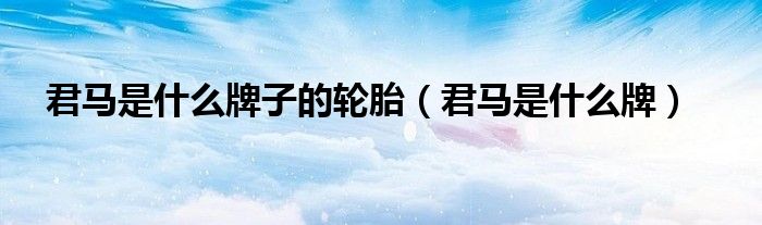 君馬是什么牌子的輪胎（君馬是什么牌）