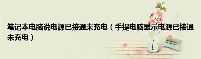 筆記本電腦說電源已接通未充電（手提電腦顯示電源已接通未充電）