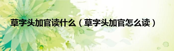 草字頭加官讀什么（草字頭加官怎么讀）