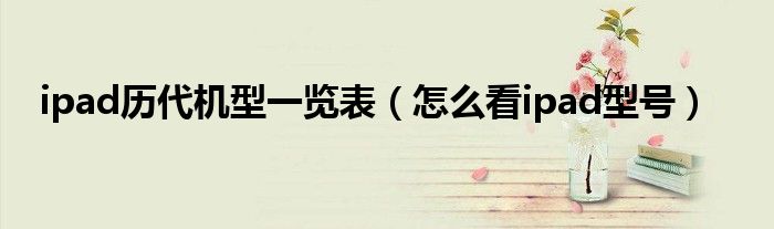ipad歷代機(jī)型一覽表（怎么看ipad型號(hào)）