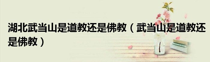 湖北武當(dāng)山是道教還是佛教（武當(dāng)山是道教還是佛教）