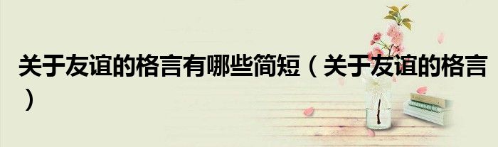 關(guān)于友誼的格言有哪些簡短（關(guān)于友誼的格言）