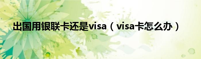 出國用銀聯(lián)卡還是visa（visa卡怎么辦）