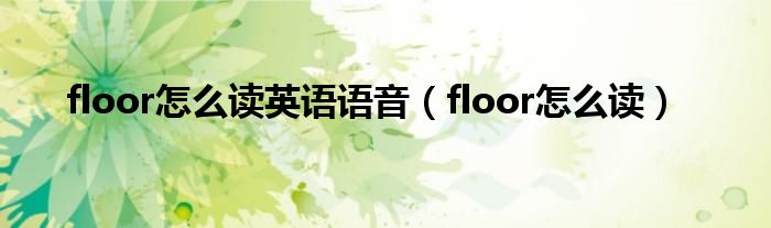 floor怎么讀英語語音（floor怎么讀）