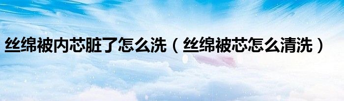 絲綿被內(nèi)芯臟了怎么洗（絲綿被芯怎么清洗）