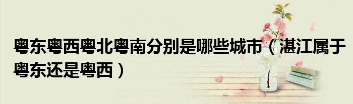 粵東粵西粵北粵南分別是哪些城市（湛江屬于粵東還是粵西）