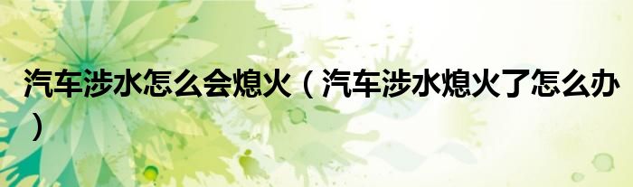 汽車涉水怎么會熄火（汽車涉水熄火了怎么辦）