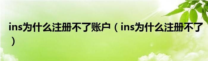 ins為什么注冊(cè)不了賬戶（ins為什么注冊(cè)不了）