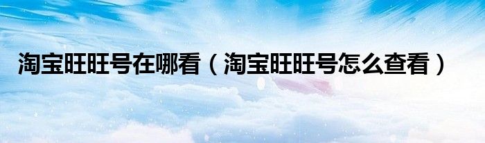 淘寶旺旺號(hào)在哪看（淘寶旺旺號(hào)怎么查看）
