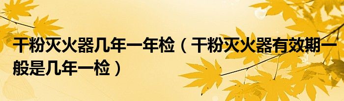 干粉滅火器幾年一年檢（干粉滅火器有效期一般是幾年一檢）