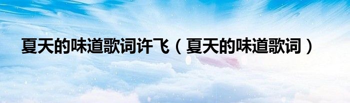 夏天的味道歌詞許飛（夏天的味道歌詞）