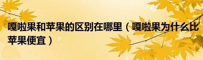 嘎啦果和蘋果的區(qū)別在哪里（嘎啦果為什么比蘋果便宜）