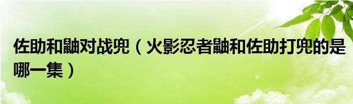 佐助和鼬對戰(zhàn)兜（火影忍者鼬和佐助打兜的是哪一集）