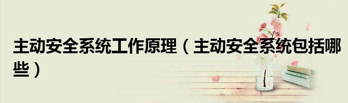 主動安全系統(tǒng)工作原理（主動安全系統(tǒng)包括哪些）