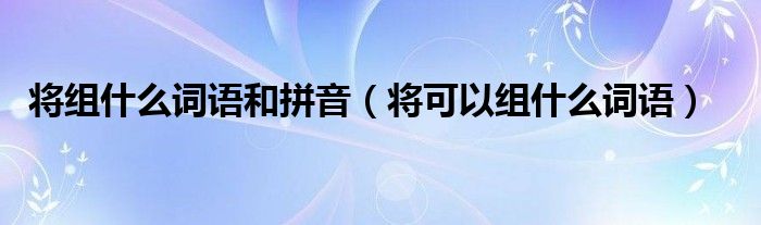 將組什么詞語和拼音（將可以組什么詞語）