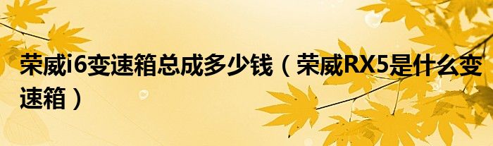榮威i6變速箱總成多少錢（榮威RX5是什么變速箱）