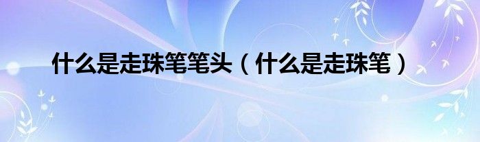 什么是走珠筆筆頭（什么是走珠筆）