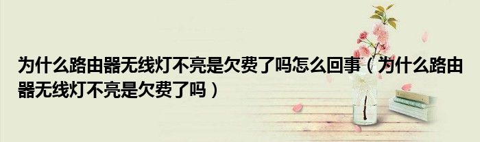 為什么路由器無線燈不亮是欠費了嗎怎么回事（為什么路由器無線燈不亮是欠費了嗎）