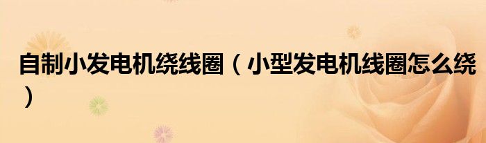 自制小發(fā)電機繞線圈（小型發(fā)電機線圈怎么繞）