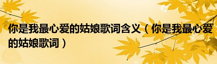 你是我最心愛(ài)的姑娘歌詞含義（你是我最心愛(ài)的姑娘歌詞）