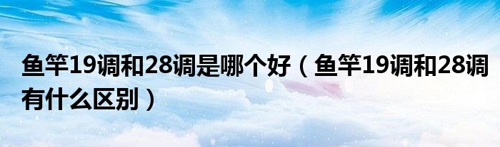 魚竿19調(diào)和28調(diào)是哪個好（魚竿19調(diào)和28調(diào)有什么區(qū)別）
