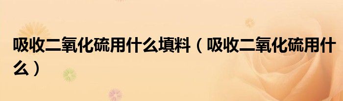 吸收二氧化硫用什么填料（吸收二氧化硫用什么）
