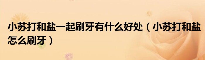小蘇打和鹽一起刷牙有什么好處（小蘇打和鹽怎么刷牙）