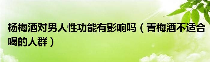 楊梅酒對男人性功能有影響嗎（青梅酒不適合喝的人群）