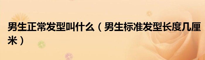 男生正常發(fā)型叫什么（男生標(biāo)準(zhǔn)發(fā)型長度幾厘米）