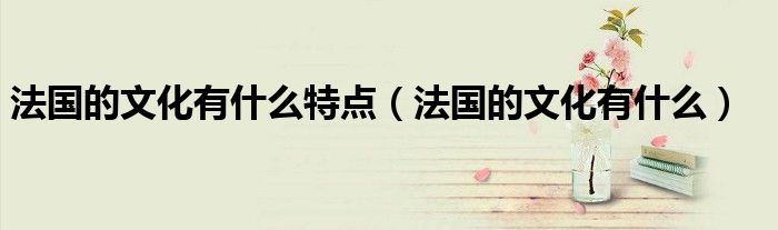 法國的文化有什么特點(diǎn)（法國的文化有什么）