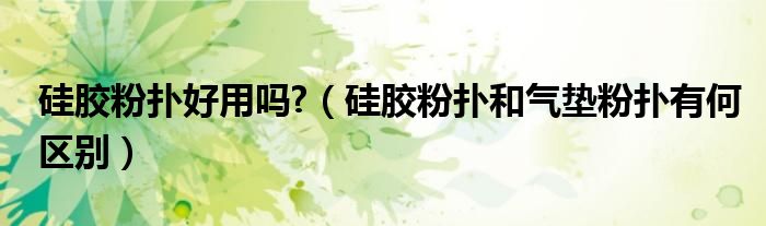 硅膠粉撲好用嗎?（硅膠粉撲和氣墊粉撲有何區(qū)別）