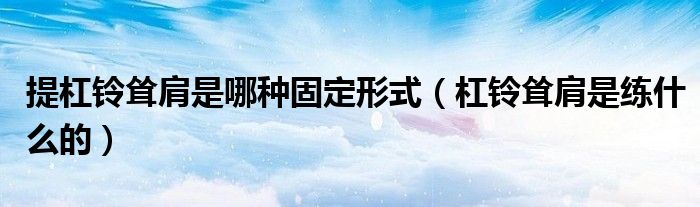 提杠鈴聳肩是哪種固定形式（杠鈴聳肩是練什么的）