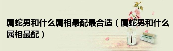 屬蛇男和什么屬相最配最合適（屬蛇男和什么屬相最配）