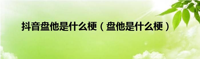 抖音盤他是什么梗（盤他是什么梗）