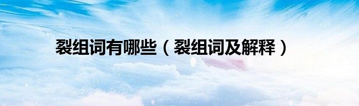 裂組詞有哪些（裂組詞及解釋）