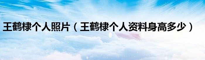 王鶴棣個人照片（王鶴棣個人資料身高多少）