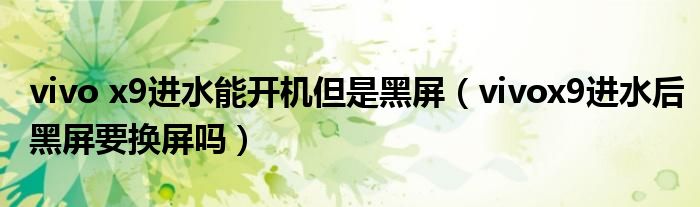 vivo x9進(jìn)水能開機(jī)但是黑屏（vivox9進(jìn)水后黑屏要換屏嗎）