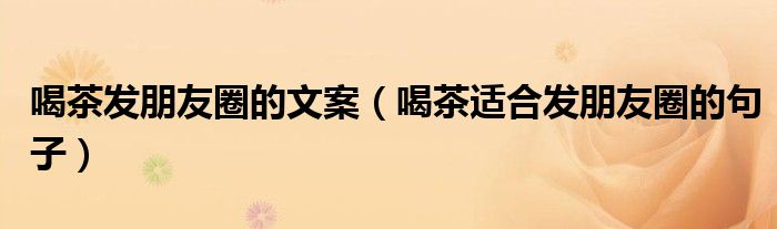 喝茶發(fā)朋友圈的文案（喝茶適合發(fā)朋友圈的句子）