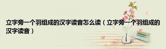 立字旁一個羽組成的漢字讀音怎么讀（立字旁一個羽組成的漢字讀音）